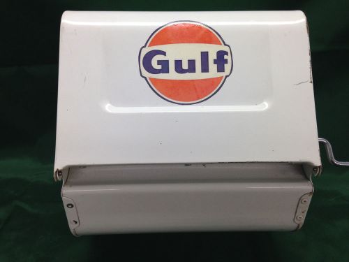 NOS Gulf Gas Station Towel Dispenser Metal Advertising Sign Oil