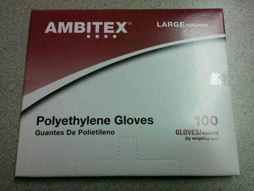 AMBITEX PLG6501 POLYETHYLENE LARGE SINGLE USE GLOVES 10 BOX 100 PER BOX