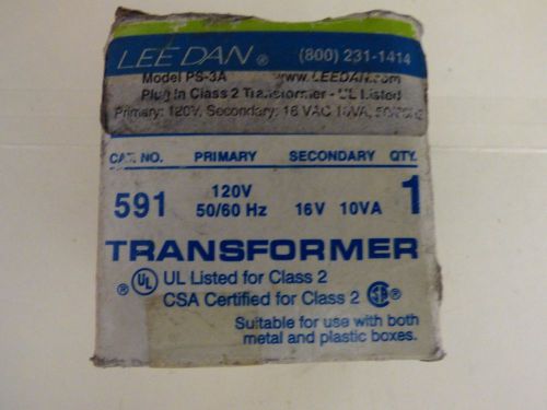 LEEDAN edwards 591 class 2 transformer , 16vac,10 va,1ph(NOS)
