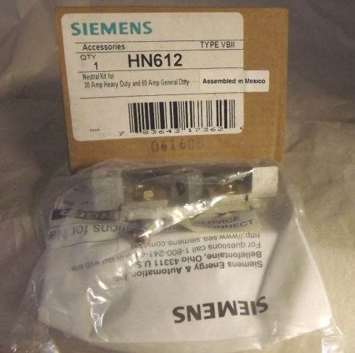 Siemens HN612 Neutral Kit for 30A Heavy Duty and 60A General Duty Switches NIB