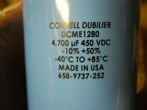 CORNELL DUBILIER CAPACITOR DCME1280 4700 UF &amp; 450V