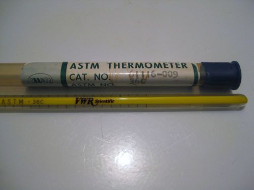 Van Waters &amp; Rogers VWR ASTM Glass Thermometer 36C -2-68C 61116-009