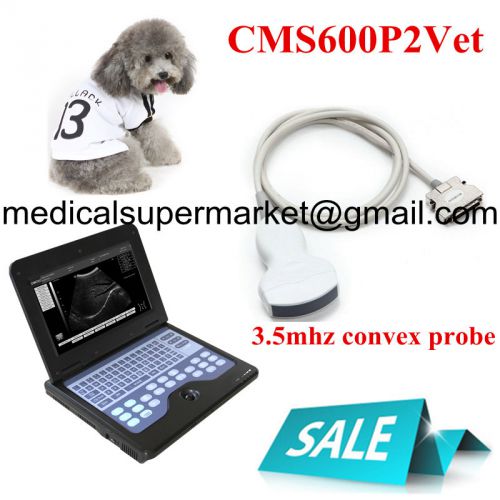 Veterinary cms600p2vet laptop b ultrosound scanner,3.5mhz convex probe,promotion for sale