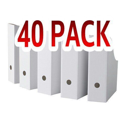 40 Pack File Holder Organizer Box Storage Rack Set Shelf Office Magazine Store