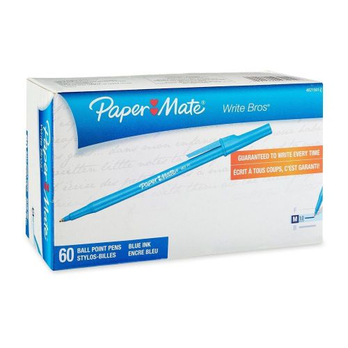 60 Papermate Ballpoint Stick Pen Blue Ink Medium Point