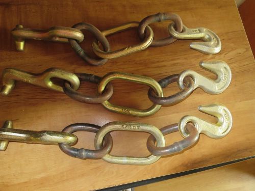 Lifting chain 3pc 12 inch long/hook ends one side /t-hooks on other side-look for sale
