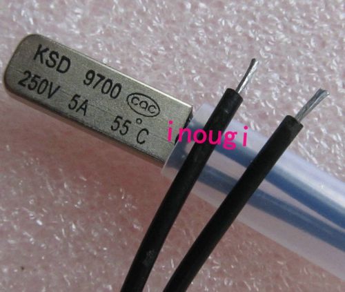 3 pcs ksd 9700 55?c 250v 5a thermostat temperature bimetal switch nc close for sale