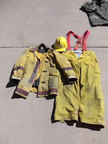 Globe Fireman Fire-Fighter Turn Out Bunker Gear Jacket Trousers Safety Hat