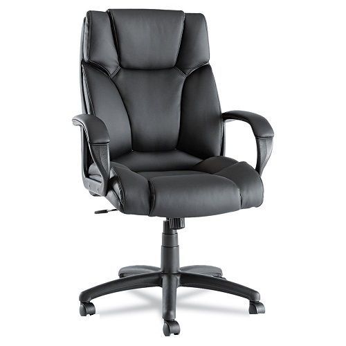 Alera Fraze High-Back Swivel/Tilt Chair, Black Leather, Ultra Soft, Plush, New
