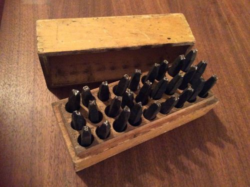 VINTAGE HOGGSON BRAND HAND-CUT SYEEL STAMPS, A-Z, 1/8&#034; Roman, Made in USA