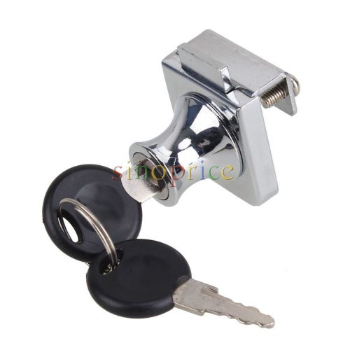 Chrome plated showcase glass door lock for 10mm thickness hinged glass door for sale