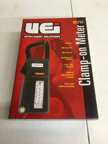 UEI ANALOG CLAMP ON METER TESTER AC AMPS VOLTS OHMS 9 RANGES TEST LEADS MCP9A