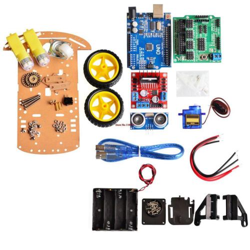 Hot smart robot car chassis kit speed encoder battery box arduino uno full set for sale