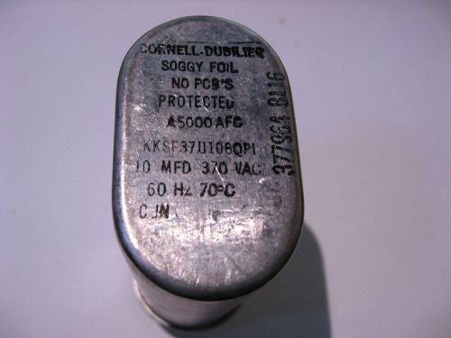 Capacitor CORNELL DUBILIER KKSF37U106QPI SOGGY FOIL 370V-AC 10UF - USED Qty 1