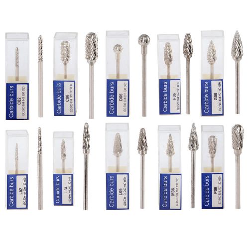 10PCS Tungsten Carbide Burs 2.35MM For Dental Lab Polishing Machine Handpiece