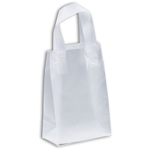 5&#034;x3&#034;x8&#034; Rose Clear Frosted Plastic Shopping Bags