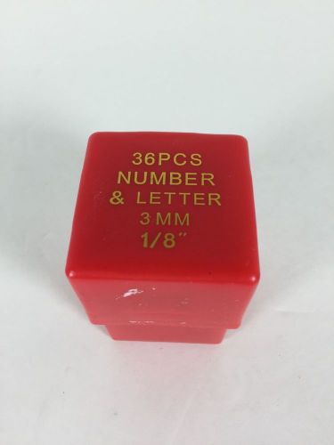 SET OF 36 NUMBER &amp; LETTER 3MM 1/8&#034; STAMPS METAL DIE PUNCHES