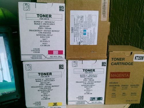 Set 5 toners tn-310 b,c,m,y + free magenta konica kyocera c350/351/450  new for sale