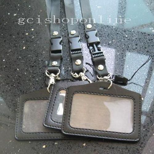 3 business id card badge holder + 3 strap lanyard sl  55555 for sale