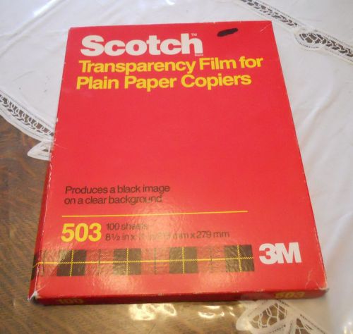 SCOTCH TRANSPARENCY FILM FOR PLAIN PAPER COPIERS 8.5X11--98 SHEETS