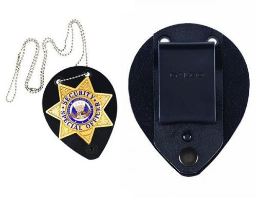 Galco bhstb black leather badge holder star shape fits belt up to 1.75&#034; for sale