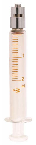 2mL Truth Glass Syringe with Metal Luer Lock, 0.2ml Graduation (Case of 2)