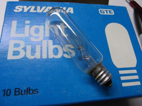 Box of 10 - Sylvania 18038 15 watt 130V 15T6 Clear Candelabra Screw (E12) Bulbs