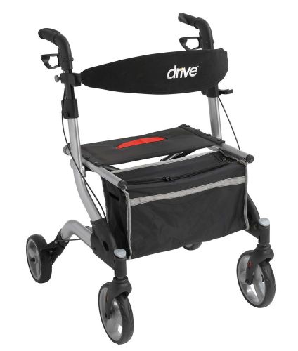 Rtl10555sl-drive i-walker aluminum rollator 7&#034; (silver)casters-free shipping for sale