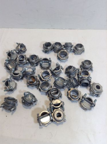 Lot of 33 Combination Connector Size 3/8&#034; For BX, Flex and NM  Die Cast Zinc NOS