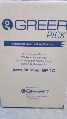 Greer Pick Optimized Skin Testing System Case of 2100 New GP-1C