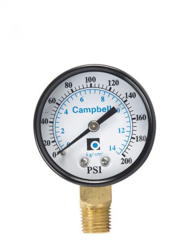 New! campbell pressure gauge 0-200 psi 1/4&#034; connection  pg2 for sale