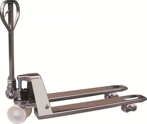 Stainless steel pallet jack (type 304) 27&#034;x48&#034; 4,400 lb. + new 1-year warranty for sale