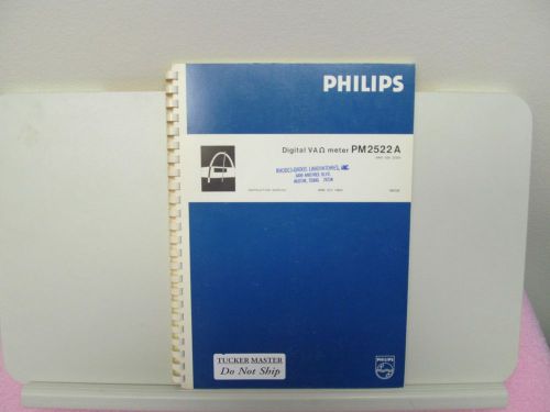 PHILIPS PM2522A DIGITAL MULTIMETER MANUAL/SCHEMATIC, PARTS/BOARD LAYOUTS