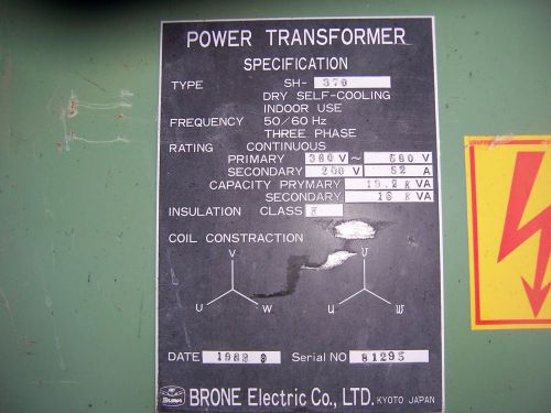 Brone Electric Transformer Dry Type 19.2 KVA