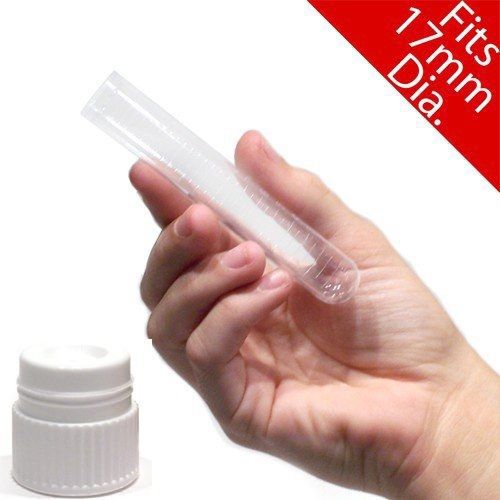 17 X 100mm Graduated Plastic Test Tubes with Caps, 25 Pack