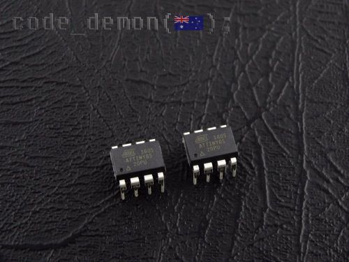 New ATtiny85-20PU ATmel AVR Microcontroller DIP8 (x2) - Genuine ATMEL - Arduino