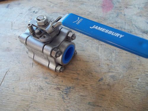 NEW JAMESBURY 1&#034;4A3600XTB2 3 PC THREAD STAINLESS STEEL BALL VALVE CWP:1200 PSI