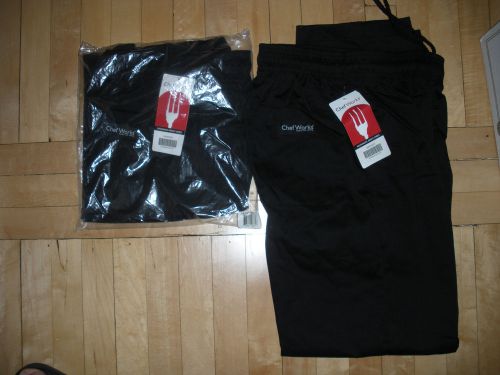 Lot of Two Chef Works Pants.  Baggies. New with original Tag.. Black Size Small.