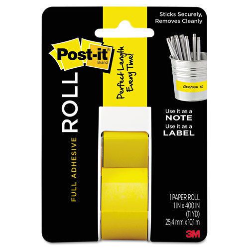 Post-It Full Adhesive Roll 1 Inch X 400 Inch-Yellow  Postit Label Roll, Note