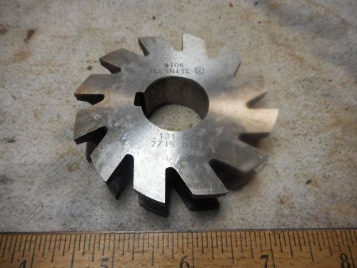 ILLINITE  3.00&#034; x 7/16C x 1&#034; .131 RAKE  Milling Concave Cutter tool 7/32 Radius