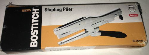 Stanley Bostitch Stapling Plier Stapler P3-CHROME Anti Jam, Uses SP191/4 Staples