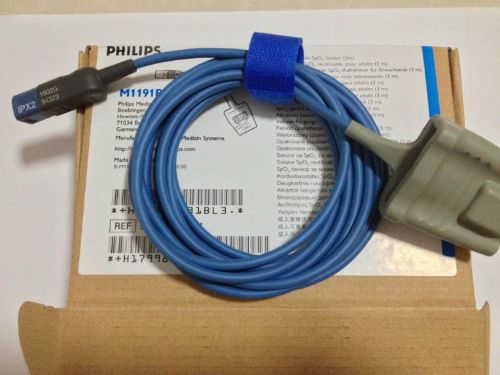 Philips m1191bl spo2 sensor adult soft tip with box compatible 10ft for sale