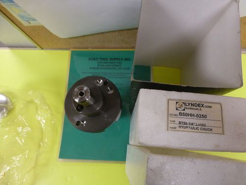 Hydraulic milling chuck bt50 1/4&#034; diameter x 4&#034; projection lyndex usa new$115.00 for sale