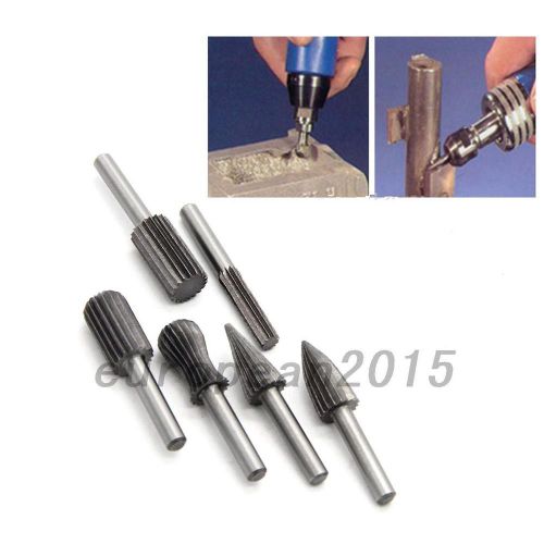 6pcs Carbide Cutter Rotary Burr  High-speed Steel Rotary Engraving Tool Portable