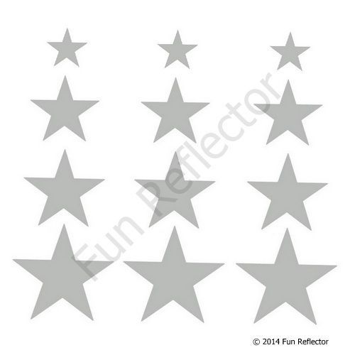 Silver Stars Bicycle Reflective Stickers Decals