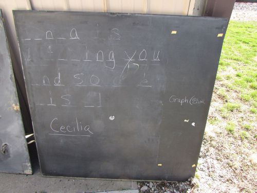 Vintage Slate Chalkboard Black Board 1920s Schools Chalk Board 48&#034; x 48&#034;