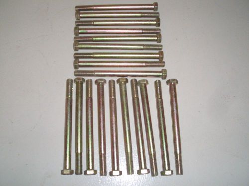 19 ea. military grade 8, 3/8 fine thread hex bolts heavy duty steel  5 1/8&#034; long