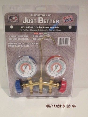 Jb, m2-5-410a(h26-733) manifold gauge 2-valve w/hoses set, free shipping nisp!!! for sale