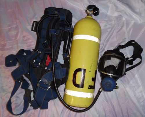 Drager SCBA Luxfer 2216 Tank Respirator Mask &amp; Harness Backpack