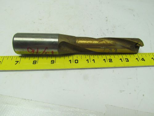 15/16&#034; tin coated carbide tipped Coolant Thru drill bit 4&#034; projection cut